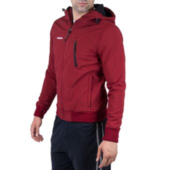 EMERSON SHOFT SHELL RIBBED JACKET WITH HOOD