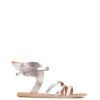 Flat γυναικεία Ancient Greek Sandals Ασημί IKARIA