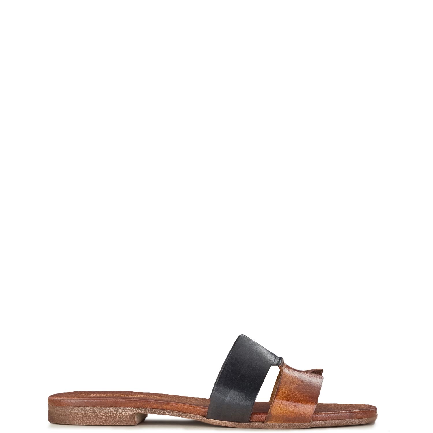 Flat γυναικεία Gianluca Giordano Mαύρο-Ταμπά E20E116-393 Flat γυναικεία Gianluca Giordano Mαύρο-Ταμπά E20E116-393