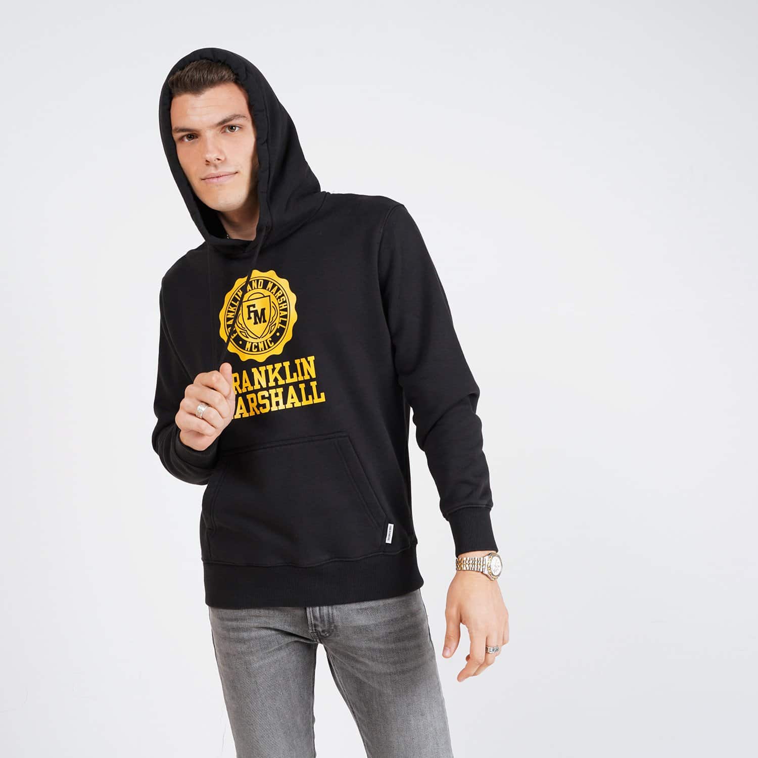 Franklin-Marshall-Brushed-Fleece-Cotton-Ανδρική-Μπλούζα-με-Κουκούλα-9000066854_1469