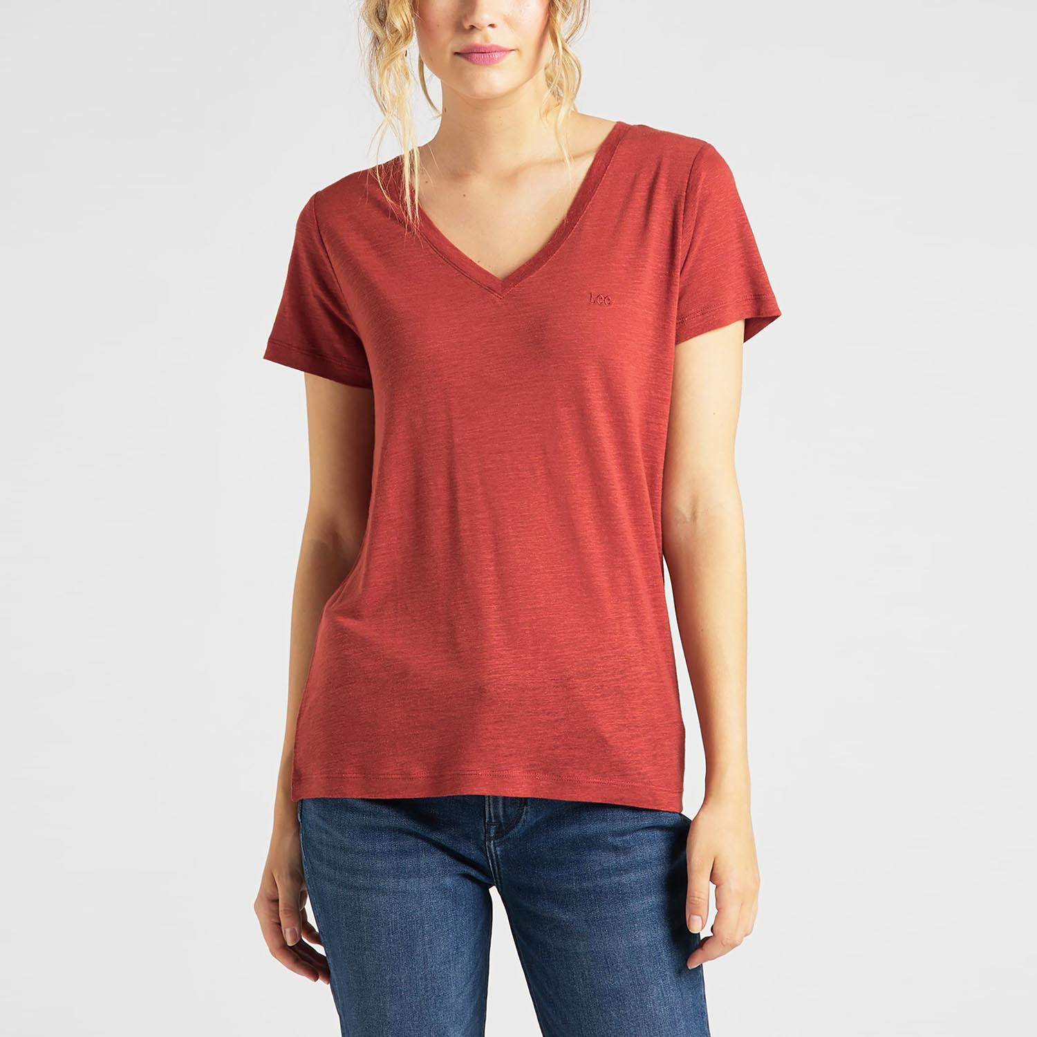 Lee-V-Neck-Tee-Γυναικεία-Κοντομάνικη-Μπλούζα-9000066621_18504