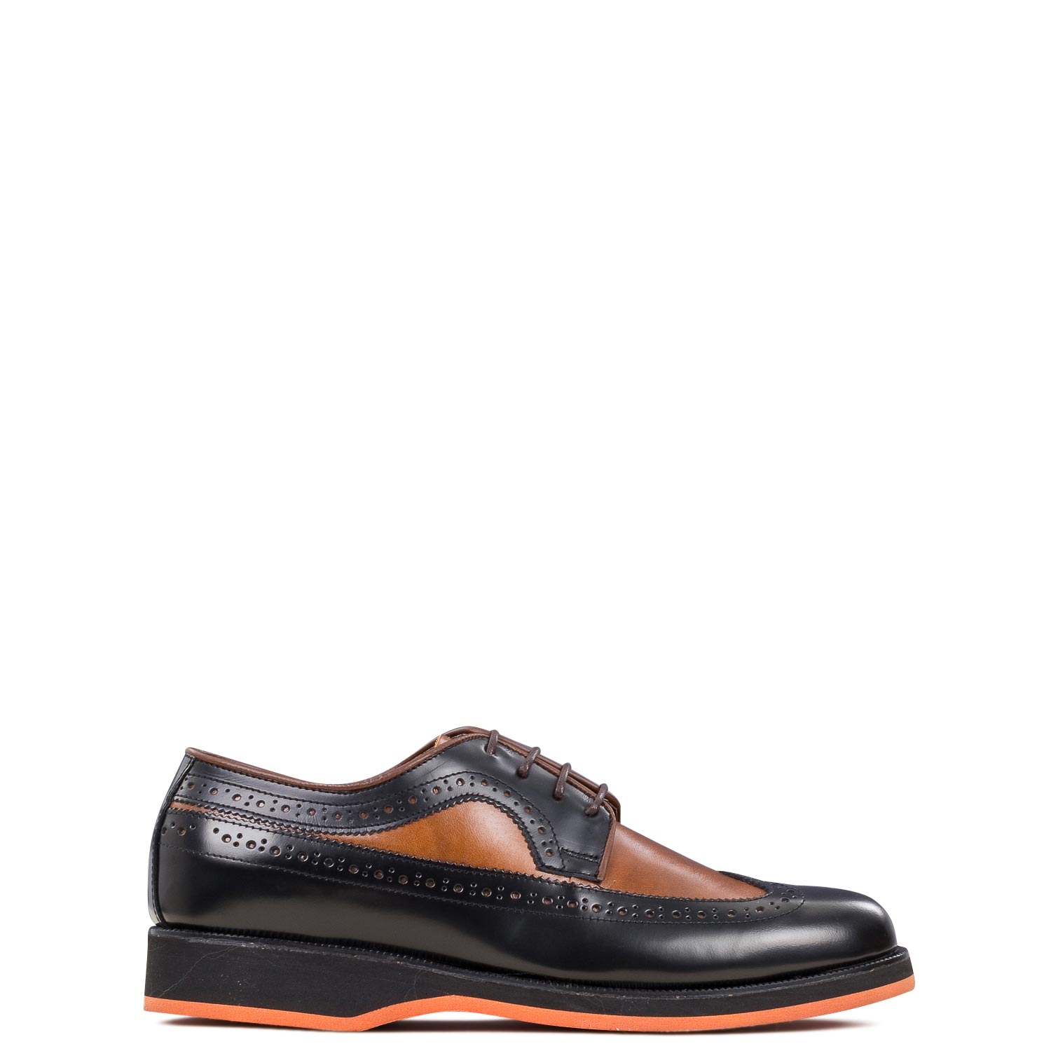 Oxfords - Brogues ανδρικά Classico Uomo Mαύρο-Ταμπά Oxfords - Brogues ανδρικά Classico Uomo Mαύρο-Ταμπά