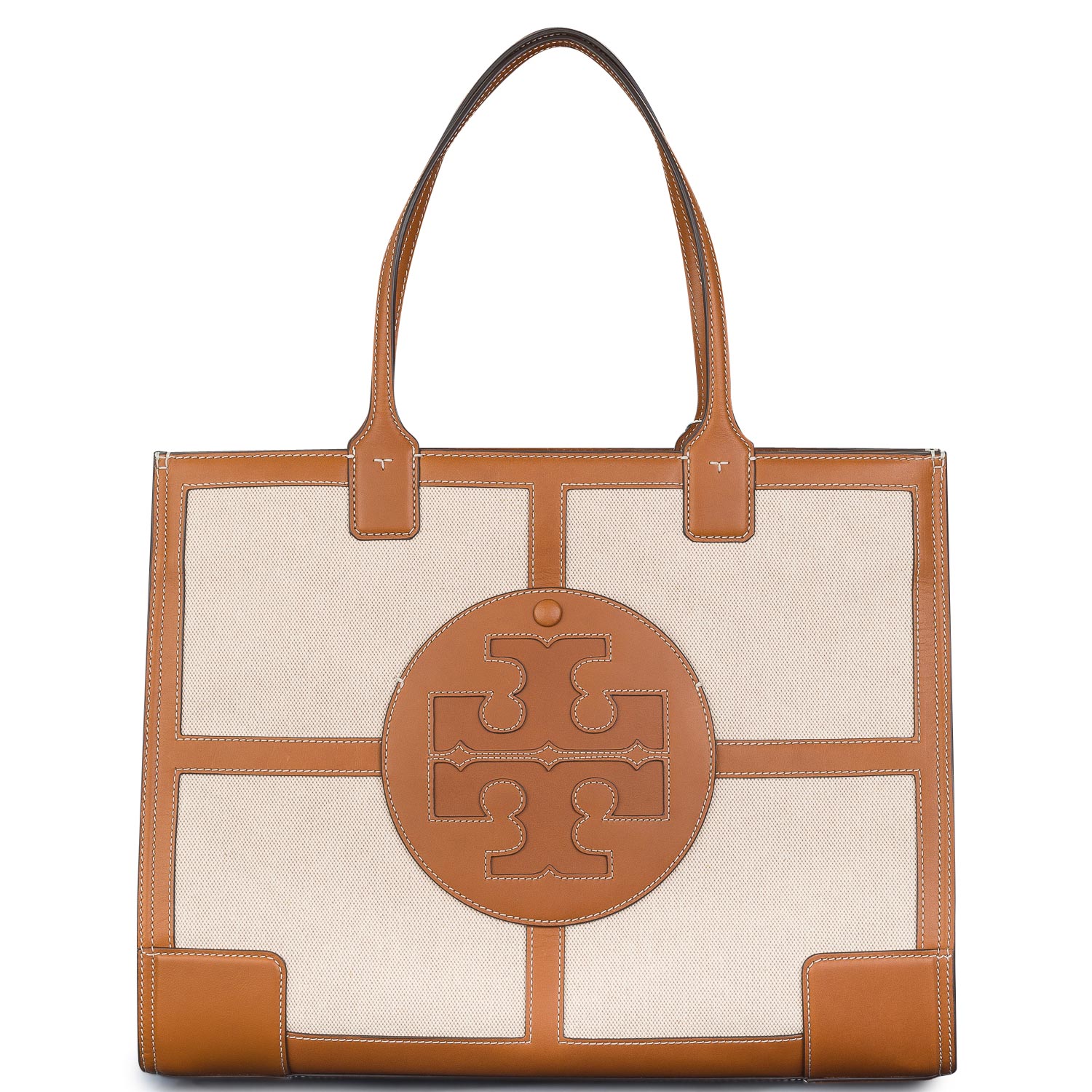 Shopping γυναικεία Tory Burch Καφέ ELLA CANVAS QUADRANT TOTE Shopping γυναικεία Tory Burch Καφέ ELLA CANVAS QUADRANT TOTE