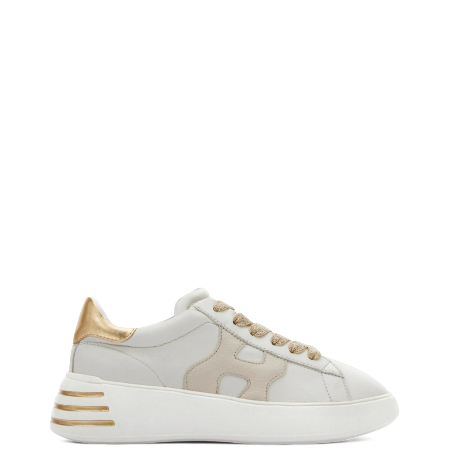 Sneakers γυναικεία Hogan Μπεζ REBEL ALLACCIATO H Sneakers γυναικεία Hogan Μπεζ REBEL ALLACCIATO H