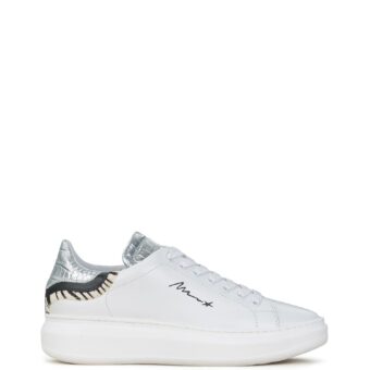 Sneakers γυναικεία Meline Λευκό-Ασημί NO1606