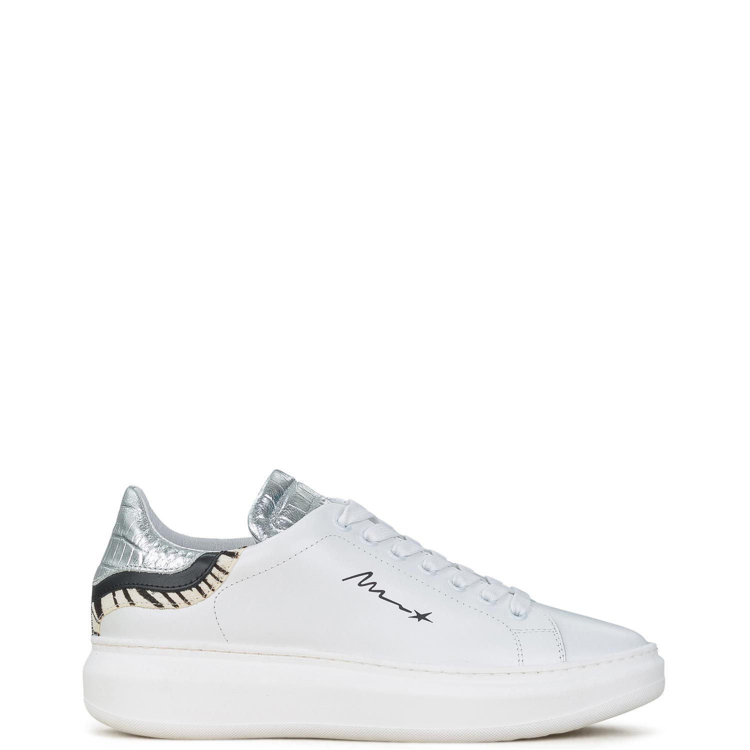 Sneakers γυναικεία Meline Λευκό-Ασημί NO1606 Sneakers γυναικεία Meline Λευκό-Ασημί NO1606