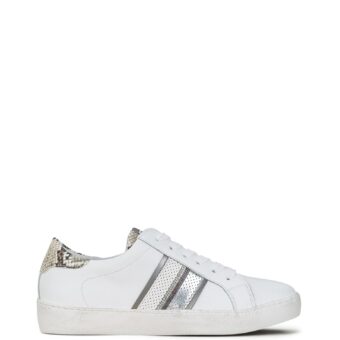 Sneakers γυναικεία Meline Λευκό Ασημί Snake KUC3015