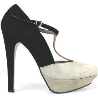 Γόβες 25.1C decolte nero beige camoscio AH295