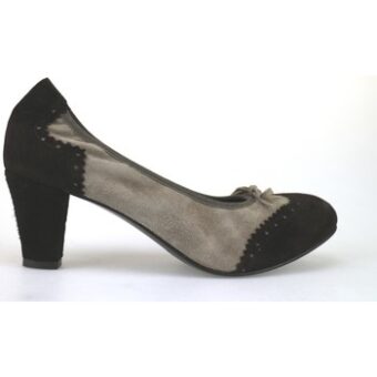 Γόβες Calpierre decolte beige camoscio t. moro AJ389