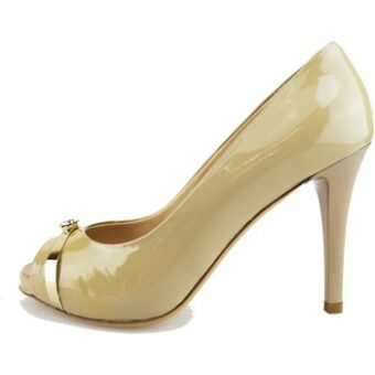 Γόβες Del Gatto decolte beige vernice AG605