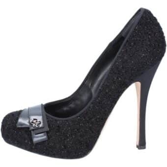 Γόβες Dsquared decolte nero tessuto AM636