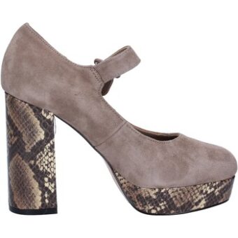 Γόβες Emanuélle Vee decolte beige camoscio BX385