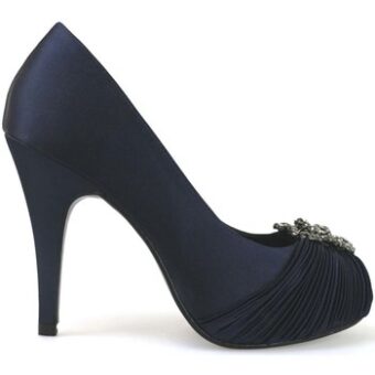 Γόβες Haute Couture decolte blu raso AM868