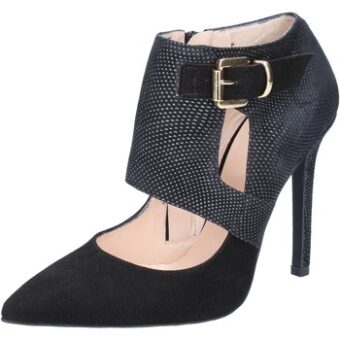 Γόβες Islo stivaletti decolte nero camoscio BZ218