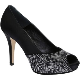 Γόβες Leonardo Shoes 17125 SATIN NERO CAMOSCIO NERO T 2693P F L