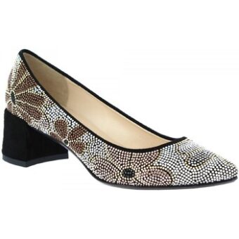 Γόβες Leonardo Shoes ALESSIA CAMOSCIO NERO STRASS