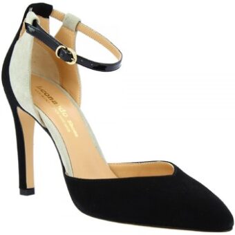 Γόβες Leonardo Shoes E1602 CAMOSCIO NERO GRIGIO