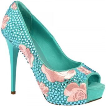 Γόβες Leonardo Shoes G5SI93 STRASS CELESTE