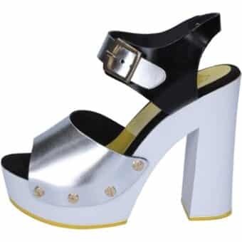 Γόβες Suky Brand sandali argento nero pelle BS16