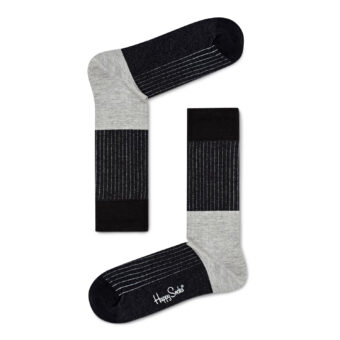 Κάλτσες ανδρικές Happy Socks Μαύρο BLOCK RIB SOCK