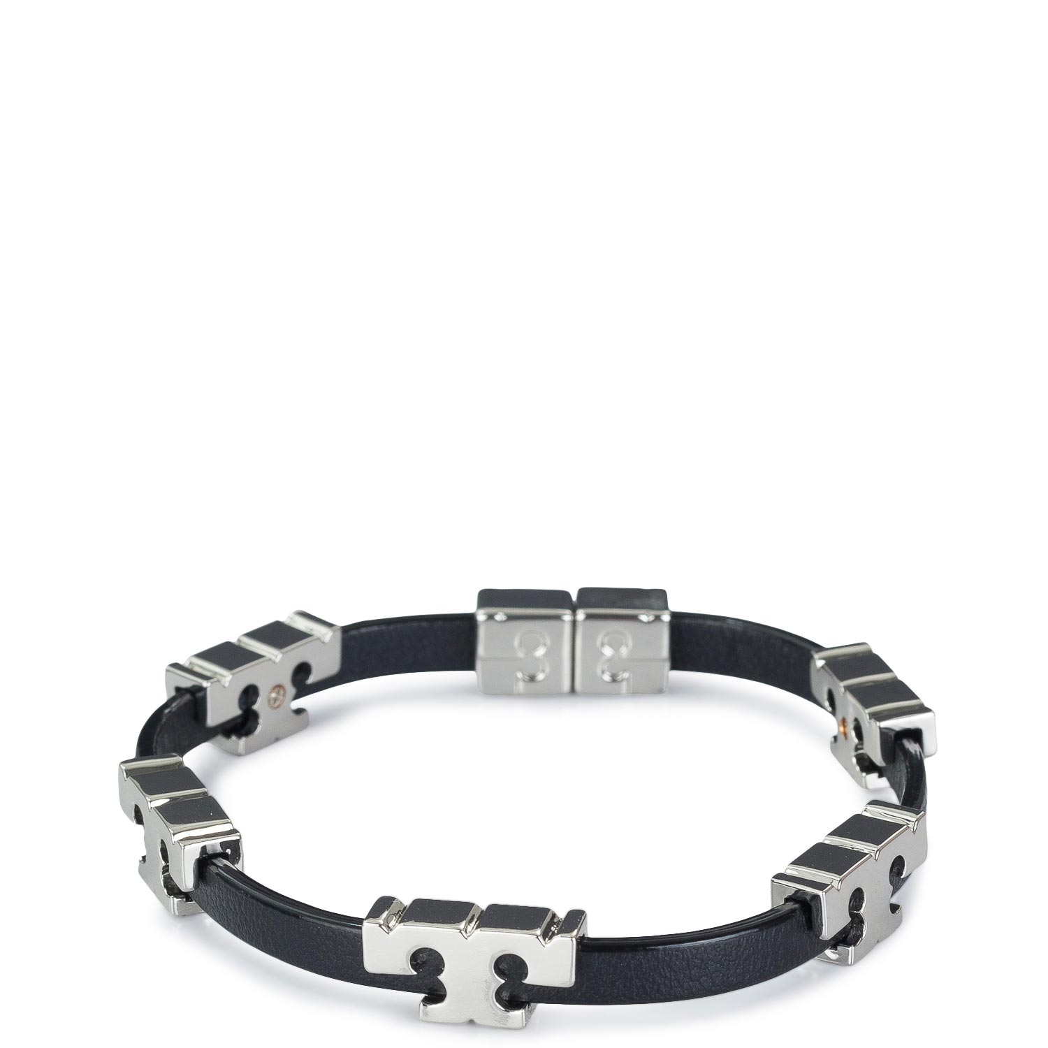 Κοσμήματα γυναικεία Tory Burch Μαύρο-Ασημί SERIF-T STACKABLE BR Κοσμήματα γυναικεία Tory Burch Μαύρο-Ασημί SERIF-T STACKABLE BR