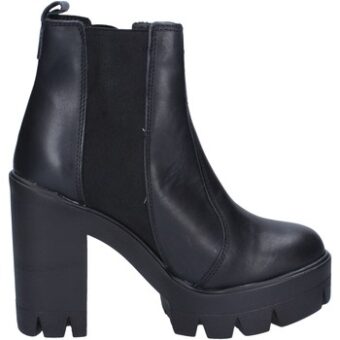 Μποτίνια Daniela Dolci tronchetti nero pelle tessuto BX750