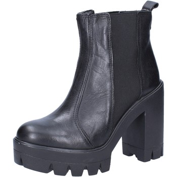 Μποτίνια Dolly Donna DOLLY stivaletti nero pelle tessuto AB284 Μποτίνια Dolly Donna DOLLY stivaletti nero pelle tessuto AB284