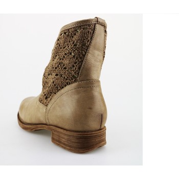 Μποτίνια Francescomilano stivaletti marroncino pelle tessuto AG530 Μποτίνια Francescomilano stivaletti marroncino pelle tessuto AG530