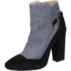 Μποτίνια Gianni Marra stivaletti nero camoscio grigio tessuto BY761