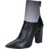Μποτίνια Gianni Marra tronchetti nero pelle grigio tessuto BY766