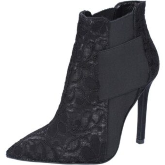 Μποτίνια Islo stivaletti nero tessuto BZ217