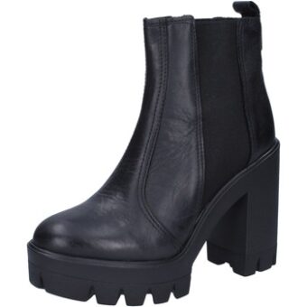 Μποτίνια J. K. Acid tronchetti nero pelle BX751