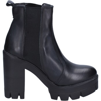 Μποτίνια J. K. Acid tronchetti nero pelle tessuto BX757 Μποτίνια J. K. Acid tronchetti nero pelle tessuto BX757