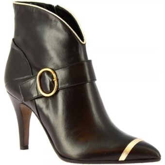 Μποτίνια Leonardo Shoes 4553 NAPPA NERO/ORO