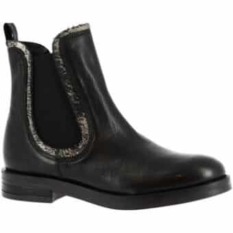 Μποτίνια Leonardo Shoes 5604/1 RIOS NERO PELOUC CIOCCOLATO