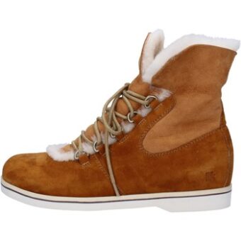 Μποτίνια Mbt stivaletti marrone camoscio pelliccia AB111 masai