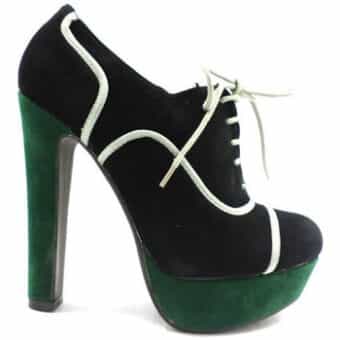 Μποτίνια Roselight stivaletti nero velluto verde zx277