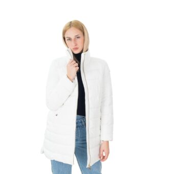 Μπουφάν γυναικεία Geox Λευκό Elista Long