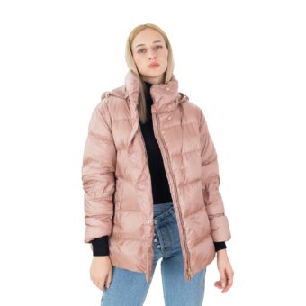 Μπουφάν γυναικεία Geox Μπεζ Tahina Mid Parka