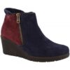 Μπότες Leonardo Shoes 172 CAMOSCIO BLEU BORDEAUX