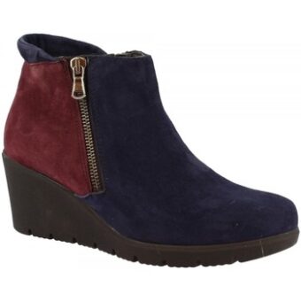 Μπότες Leonardo Shoes 172 CAMOSCIO BLEU BORDEAUX