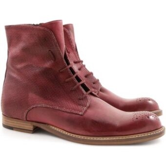 Μπότες Leonardo Shoes 2514/1 PAPUA MICROF.ROUGE