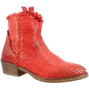 Μπότες Leonardo Shoes CP833B INTRECCIO ROSSO